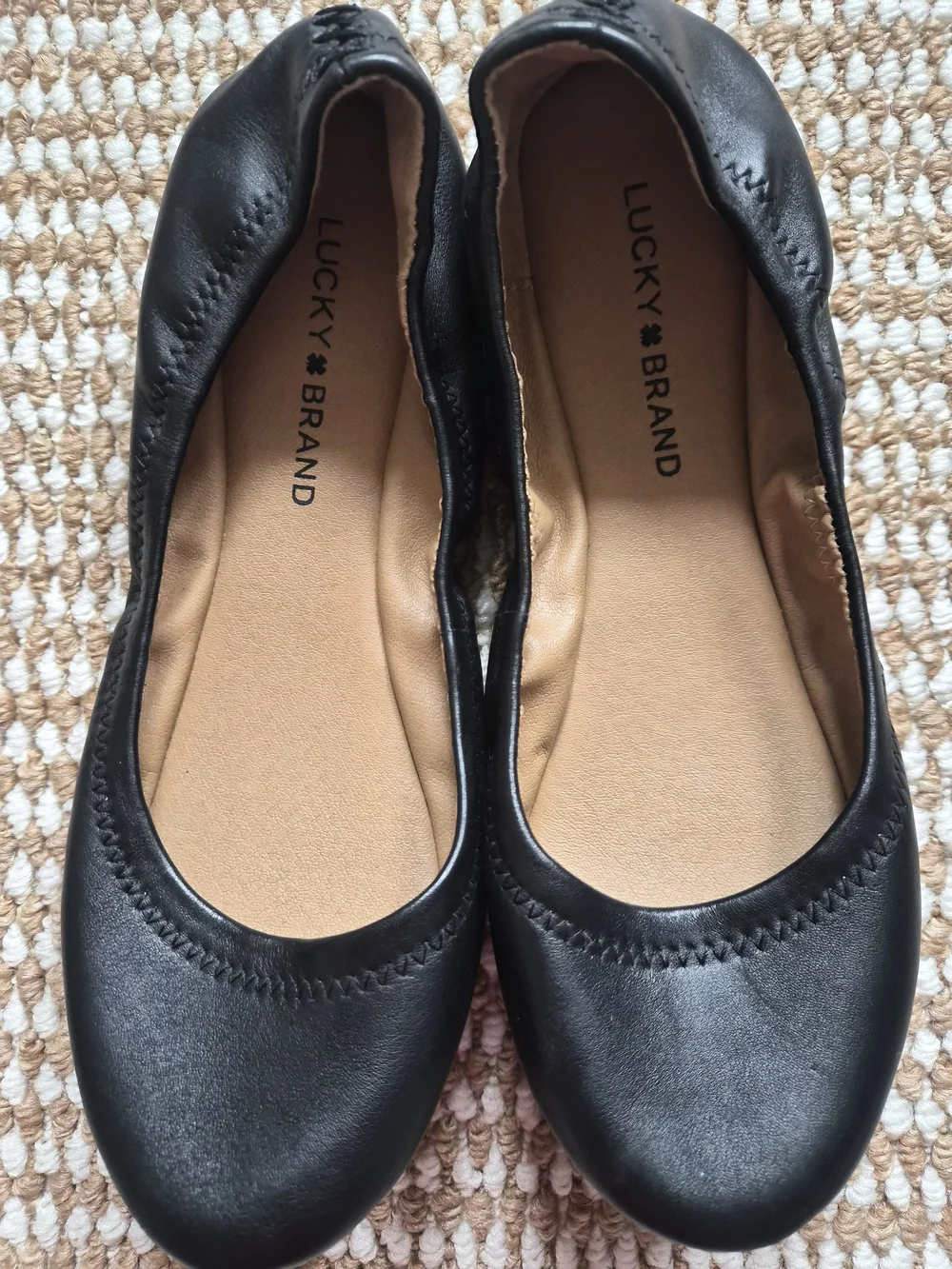 Lucky Brand Black Leather Ballet Flats